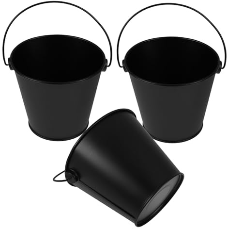 UPKOCH 3 Piezas Cubo para Parrilla De Hojalata Accesorio para Grasa De Barbacoa Negro para Recoger Aceite De Parrilla para Uso Al Aire Chimeneas y