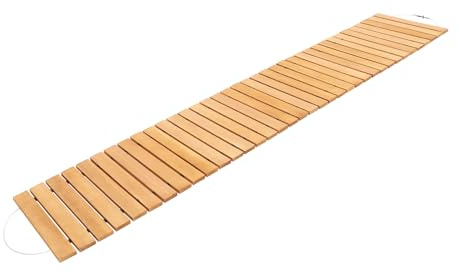 Holz-Gartenweg 240x43.5cm, Trittplatten für Garten, Rollbarer Holz-Gartenweg, Weg für Gartenwege für Gärten, Hinterhöfe, Dekorative Trittplatten im Garten