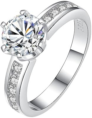 Moissanite bröllopsringar for kvinnor 1ct D färg rundskurna VVS1 diamantringar förlovningsringar for med certifikat(7)