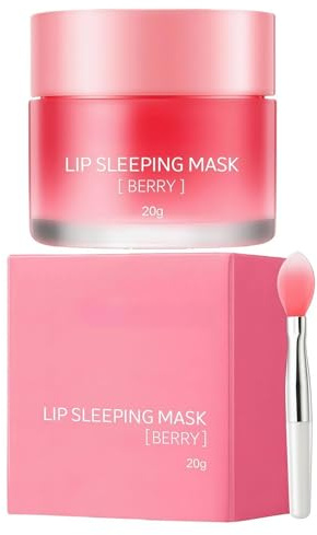 Lip Mask, Overnight Lip Sleeping Mask, Moisturising Lip-Balm for Dry Cracked Peeling Lips, Reduces Lip-Lines, Lip-Moisturiser for Daily & Night Use