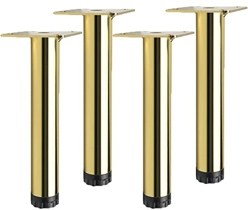 4X Schmiedeeiserne Sofabeine, Bettbeine, TV-Schrankbeine, Esszimmerschrankbeine, einfache Besprechungstischbeine, höhenverstellbare Farbe, Goldfarbene Möbelfüße/6,29 Zoll/16 cm