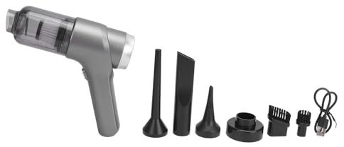 LIYJTK Aspirateur de Voiture sans Fil Puissant à Main, Forte Aspiration 9000Pa, Filtration Efficace, pour l'intérieur (Argent Brillant)