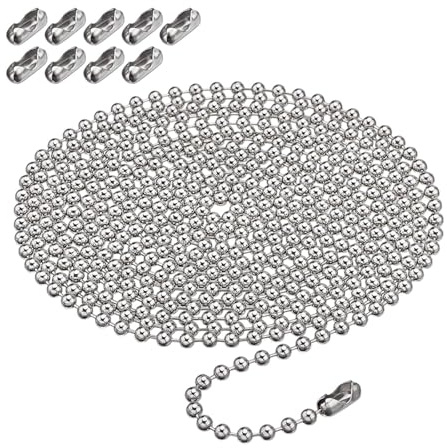 Zanthicia Kugelkette mit 3 Metern Länge und 10 Metallverbindern. Reparatur von Jalousien. Lösung für Ihren Bedarf an Vorhangzubehör. Reparatur und Austausch defekter vertikaler Jalousien.