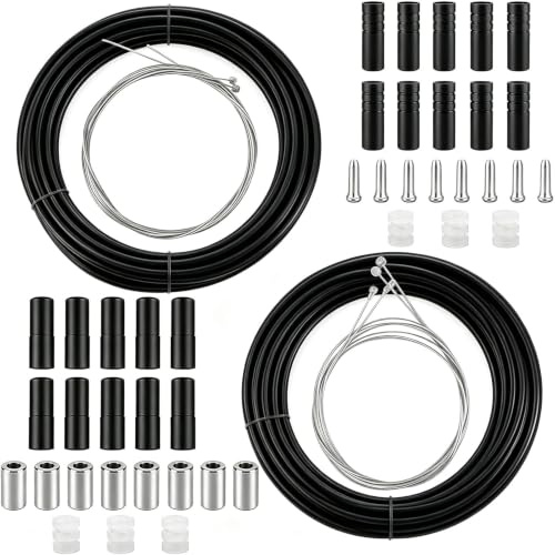 Universal Fahrrad Bremszug Schaltzug Set, für MTB Rennrad E-Bike | Komplettes Bowdenzug Reparatur Kit mit Bremszughülle & Schaltzughülle, Innenzügen, Endkappen & O-Ringen für Faltrad Kinderrad