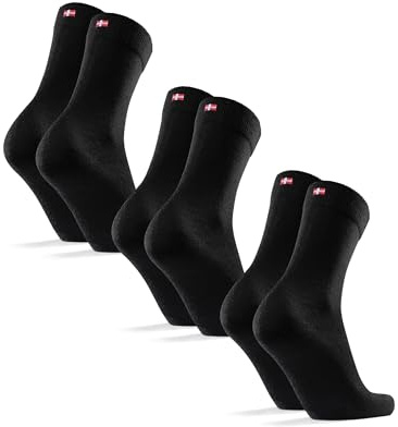 DANISH ENDURANCE Calcetines Lana Merino Clásicos Unisex, 3 o 5 Pack, Negro, 35-38