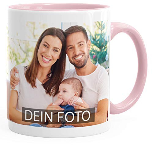 MoonWorks® Fototasse, Tasse mit Foto und Text selbst gestalten, personalisierte Geschenke, Fotogeschenke Rosa unisize