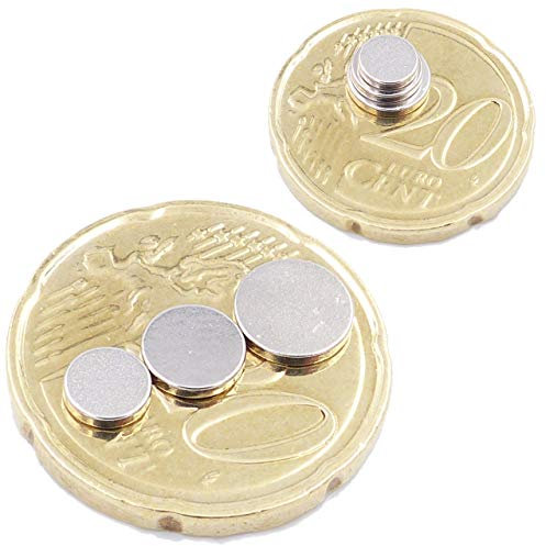 Brudazon | 15 Mini Scheiben-Magnete Set 5x1mm + 6x1mm + 7x1mm | N52 stärkste Stufe - Neodym-Magnete ultrastark | Power-Magnet für Modellbau, Basteln | Magnetscheibe extra stark