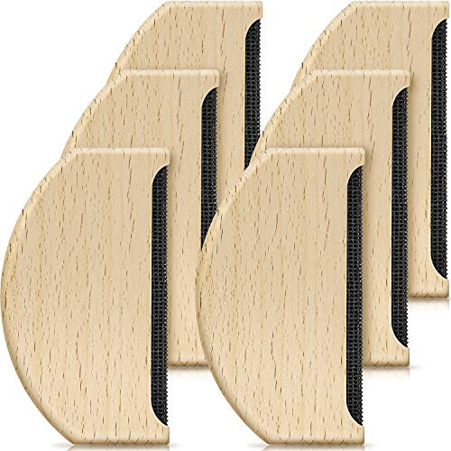 Cashmere Comb Sweater Shaver Wool Comb Wooden Pilling Fuzz Fabric Lint Remover Manual Portable Clothing Brush Tool for De-Pilling Clothing Garments Knits Woolens Scarves Wool Coats Pants Care (6 Pcs)