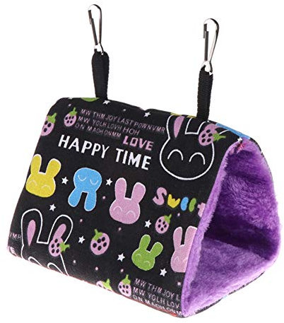 Wellensittich Spielzeug Papageienspielzeug Papageien-Hängematte Haustier-Hängematte Vogelbedarf Winter-Vogelbeet Vögel Plüsch Hängematte Black,m