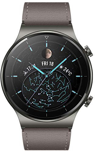HUAWEI WATCH GT 2 Pro Montre Connectée, Ecran AMOLED Tactile de 1.39 Pouces, 2 Semaines D'autonomie, GPS & GLONASS, SpO2, Plus de 100 Modes D'entraînement, Appels via Bluetooth, Gris