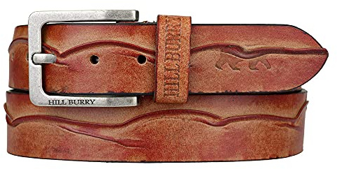 Hill Burry • Unisex Gürtel aus Leder bis 120 cm HB006 (Cognac, 85 cm)
