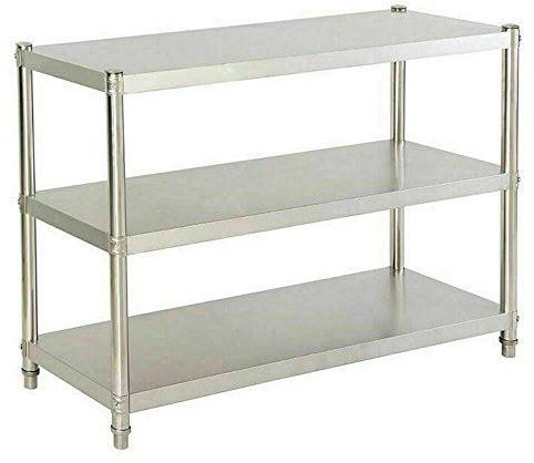 Futchoy Edelstahlregal Gastronomie 3 Böden Schwerlastregal Lagerregal 50kg küchenregale standregal 80 x 80 x 40 cm Standing Shelf Rack (3 Böden)