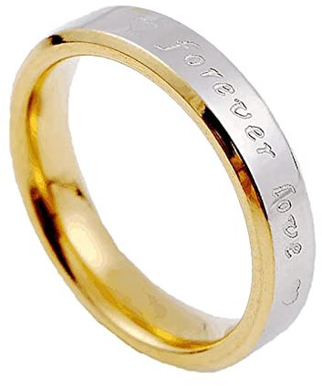 BCughia Zarter Ring, Ehering Nur Damen Gold Silber Rostfreier Stahl 4mm Forever Love Versprechen Ringe Damen Größe 57(18.1)