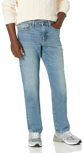 Amazon Essentials mäns jeans med rak passform, lätt tvätt, 60 B x 30 L