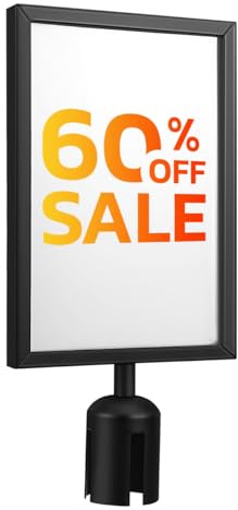 STOBOK Support De Panneau Sur Poteau Porte-Affiche Vertical Rétractable A4 En Acier Inoxydable Cadre De Signalétique Pour Files D’Attente Aéroports Bureaux Et Couloirs 44.00 X 22.00 X 2.50 Cm