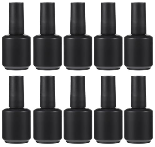 Mikinona Nail Polish Bottle 12pcs Empty Makeup Containers Matte Nail Polish Glue for Nails Nude Dipping Empty Gel Polish Bottles Hairbrush Glass Sub Bottle