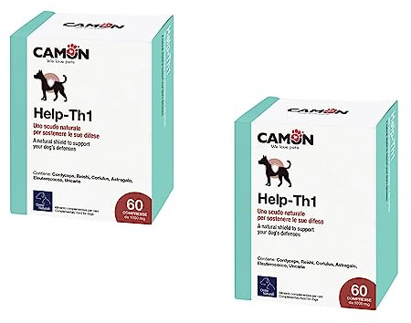 ULISSE Multipack Camon Help TH1 Tabletten, Unterstützung für das Immunsystem von Hund und Katze, Angebot 2 Packungen mit 60 Tabletten Cad.
