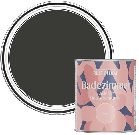 Rust-Oleum Black Moisture Resistant Bathroom Wood and Cabinet Paint in Matt Finish - Dark Magic 750ml