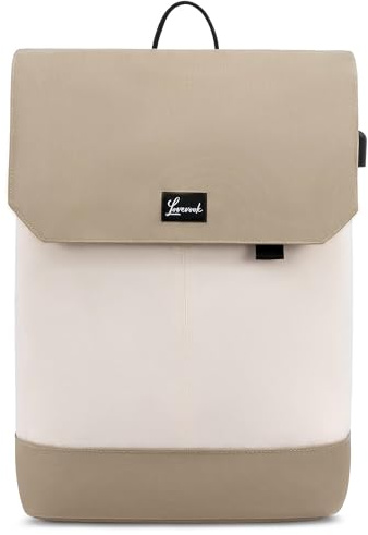 LOVEVOOK Schulrucksack Mädchen Teenager 17 Zoll Rucksack Schule Teenager mit USB Ladeanschluss & Laptopfach, Anti Diebstahl School Bag for Women, Khaki Beige