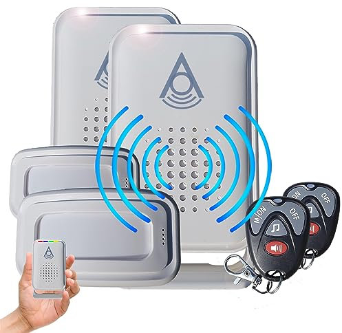 Wireless Shed alarm | Shed Garage Lockup Summer House Home Van | Twin Pack | Battery or mains | Remote control |Huge 280m range | Raises alert direct to owner