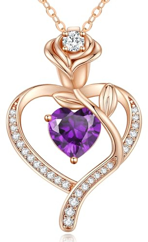 CDE Kette für Damen Rosegold Herz Schmuck 925 Sterling Silber Geschenke | Geburtstags Geschenk für Frauen Freundin mit Schmuck Geburtstag Weihnachten Valentinstag Muttertag Mama Hochzeit Jubiläum