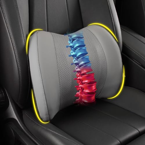 Lofty Aim Coussin de soutien lombaire : coussin lombaire en mousse à mémoire de forme pour soulager la douleur dans le bas du dos, coussin de dossier de voiture pour conduire, soutien lombaire pour