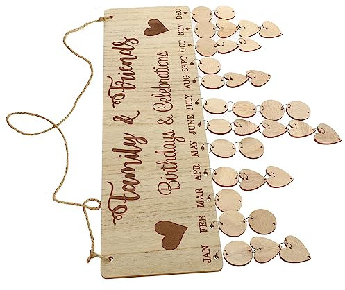 MAGICLULU Holzkalender Geburtstagskalender-erinnerung Für Familie Und Freunde Diy Wanddekorationsplakat Mit Makelloser Detailarbeit Für Feiertage Und Geburtstage