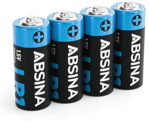 ABSINA Pilas LR1 N Lady para abridores de Puertas Garaje, calculadoras | Paquete de 4 - y mucho más - Pila 1,5V Alcalina a prueba fugas y larga duración - Pilas 1.5V, batteries