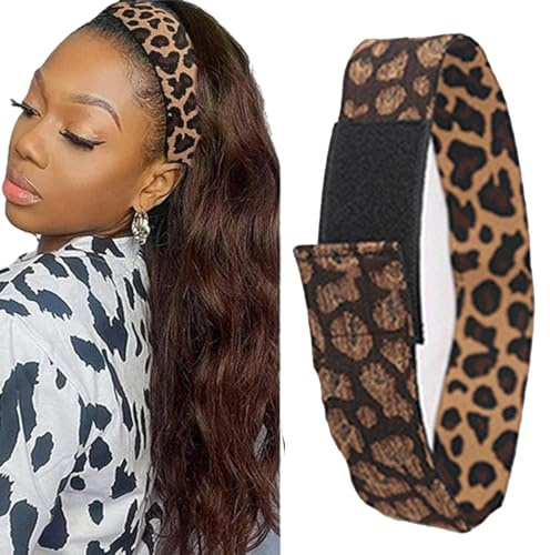 Lace Melting Bands, Leopard Print Pattern Adjustable Wig Edge Laying Elastic Bands, Baby Hair Elastic Bands, Headband for Lace Frontal Melt, Wig Edge Laying Bands