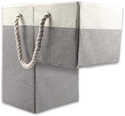 Les-Theresa 16X16In Stair Basket Step Storage Baskets Storage Foldable with Cotton Handles Staircase Stair Tidy Step Basket for Stairs, Laundry, Toys, Nursery