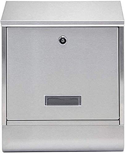 Wandbriefkasten Briefkasten Wandbriefkasten Edelstahl Wandbriefkasten mit Zeitungsrolle A4 Einwurfformat mit Sichtfenster Namensschild Schwarz Anthrazit Abschließbar mit Schlüsseln Ma