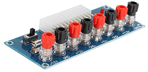 Desktop-Netzteil-Adapterplatte mit 24-poliger ATX-Port-Stromanzeige, 4-Kanal-Spannungen für Computerprojekte, Eingebettete Systeme, Austauschbare Sicherungen für