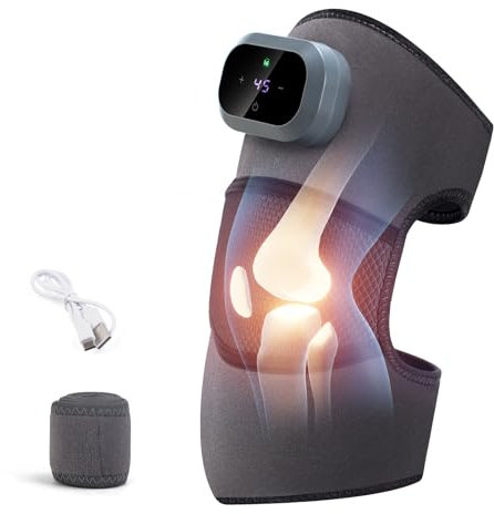 foreverLily Heated Knee Massager Cordless Heated Knee Pads Rechargeable Knee Warp with Vibration 3 Adjustable Intensity 5 Heating Levels Knee Support Wrap for Knee Elbow Shoulder Relax