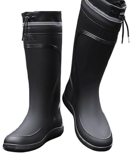 E KAINI Wasserdichte, kniehoche, PVC-Gummistiefel für Herren, Gartenarbeit, Angelschuhe, Hof, Bauernhof, Outdoor