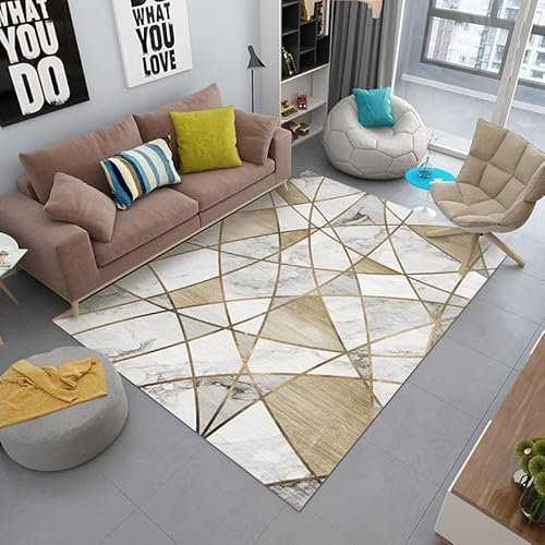 Teppich Weiße Geometrie Flauschig Kurzflor,Mikrofaser Super Weich,Anti-Rutsch,Waschbar,Teppich Webteppich Für Wohnzimmer,Flur,Schlafzimmer Teppichläufer 120X160Cm