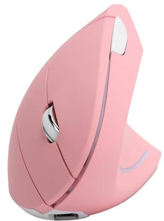Mouse per Tunnel Carpale Mano Destra, Mouse Ergonomico Mouse Ergonomico Mouse Verticale 2.4G USB Wireless Gioco da Ufficio Accessori per Computer Ricaricabili H1 (Topo rosa