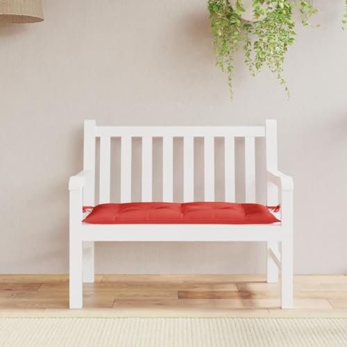 Sufrk Gartenbank-Auflage Sitzauflagen FüR BäNke Sitzkissen Sitzbankauflage Bankkissen Bankauflage Rot 110x50x7 cm Oxford-Gewebe