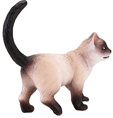 ibasenice Ornement De Chat Siamois Chat Modèle De Siamois Décoration Mini Modèle Cognitif du Figurine De Réaliste De Réaliste Plastique