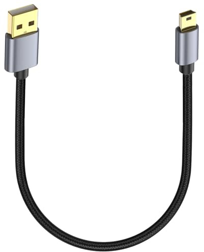 LOKEKE Gold-plated USB 2.0 to Mini B 5Pin Cable, High-Speed USB Type A 2.0 to Mini 5 Pin B Cable Cord Gompatible with G0Pr0 Hero 3+, PS3 Controller, Digital Camera