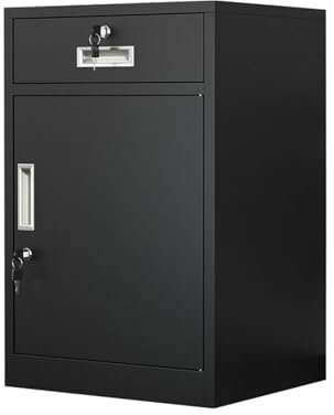 LBLFEBD Aktenschrank mit Schloss, abschließbarer Untertischschrank, Lagerschrank mit Schubladen, Druckertisch, Aktenschrank aus Metall, Druckerständerschrank