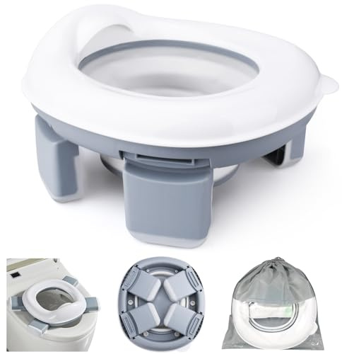 BBWELL Riduttore WC Bambini Portatile,Vasino Portatile per Bambini da Viaggio,Sedile portatile per vasetto per bambini,3 in 1 Pieghevole Interno Esterno Toilette Sedile del Water Addestramento
