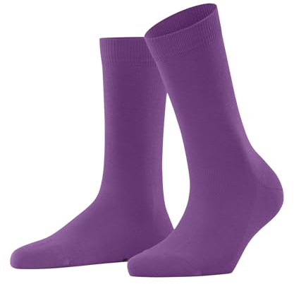 FALKE Women's Family W So Sustainable Cotton Plain 1 Pair Socks, Red Phlox 8067, 5.5-8