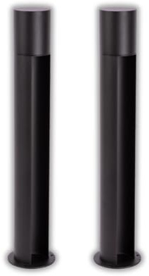 LUXULA 2 Stück Wegeleuchte GU10 60cm, IP44, Pollerleuchte | Bodenplatte und Erdspieß, Aluminium, LED Außenleuchte, Pollerleuchte, Stehleuchte für Garten, Terrasse und Wege