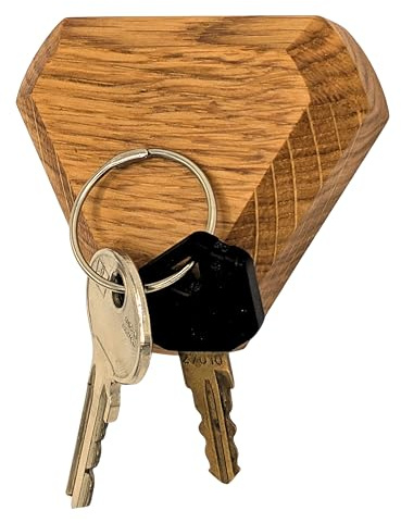 Magnetisches Schlüsselbrett zur Schlüsselorganisation - 1 Stück - Handgefertigter Schlüsselhalter - Einfache Wandmontage - Schlüsselwarbe mit extra starkem Neodym-Magnet (Deutsches Eichenholz)