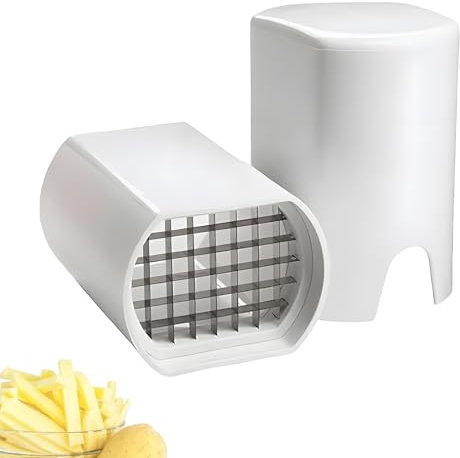 Potato Chipper & Chip Cutter - Stainless Steel French Fry Slicer for Home Kitchen, Easy to Use & Dishwasher Safe, Uniform Cuts for Fries & Veggies