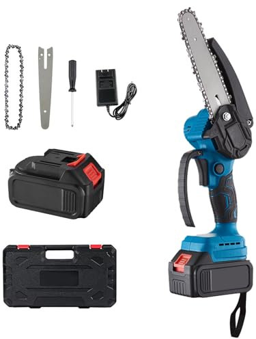 Motosierra Eléctrica 6 Pulgadas Motosierra Bateria Pequeña para Podar Árboles de Jardinería y Madera
