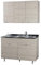 Cucina in Kit 120 cm Olmo con Mobile Sottolavabo e Pensile con 3 Ante - Design Naturale