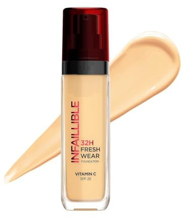 Infallible 32H Fresh Wear Liquid Foundation – 140 Golden Beige, 30ml | Oil-Absorbing, Transferproof, Heatproof, Long-Lasting