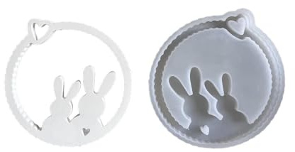Silikonform zum Basteln von Osterkranz, Hasen, rund, zum Aufhängen, Plaketten, Harze, Gießform, Kunsthandwerk
