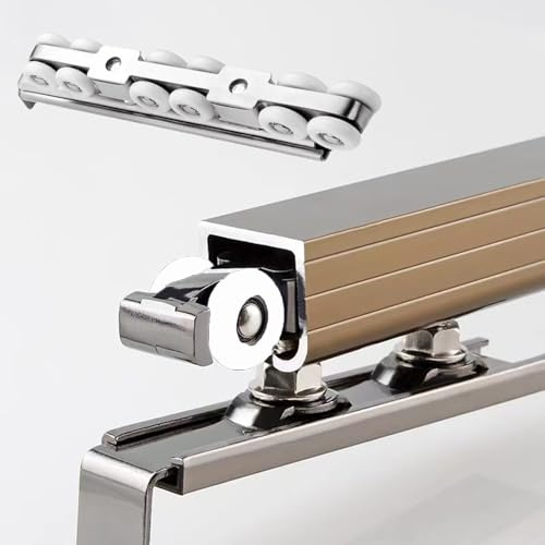 Kit de quincaillerie pour porte coulissante – Rail de dérivation de 1,5 m avec roues suspendues et accessoires imperméables pour porte de grange – Ensemble de porte de grange personnalisable – Couleur